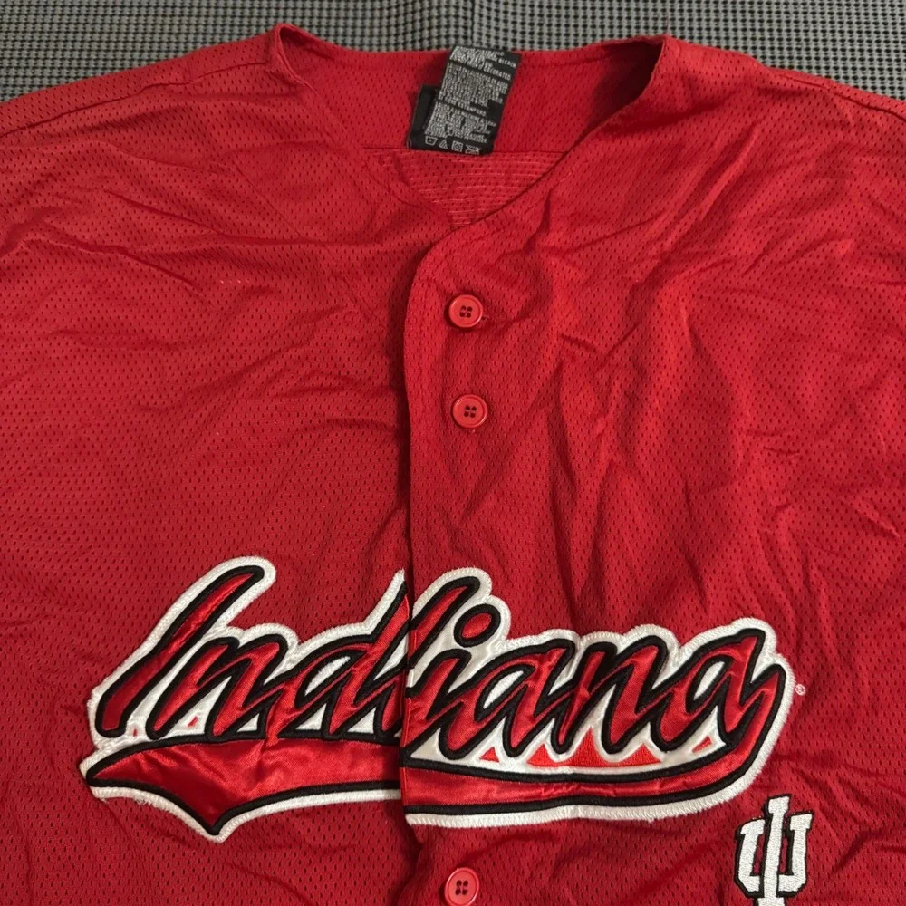Indiana University Hoosiers Baseball Jersey Red Big Ten JA Mens Medium 03